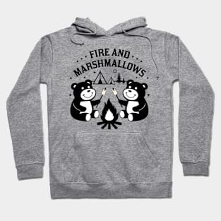 Fire and Marshmallows Camping Bear Hoodie